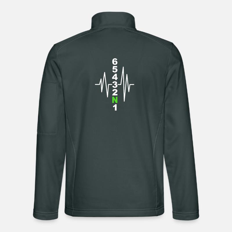 Motorcycle Gearshift Pattern with Heartbeat – Biker Unisex Softshell Jacket