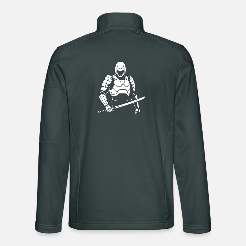 Cyberpunk Samurai Roboter Krieger Vektor Unisex Softshelljacke