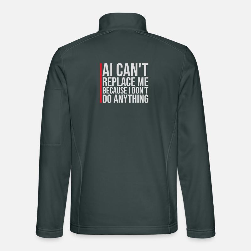 AI Can't Replace Me I Don't Do Anything Humor Witz Unisex Softshelljacke