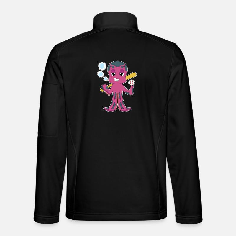 Krake Baseball Baseballschläger Sport - Unisex Softshelljacke - Schwarz