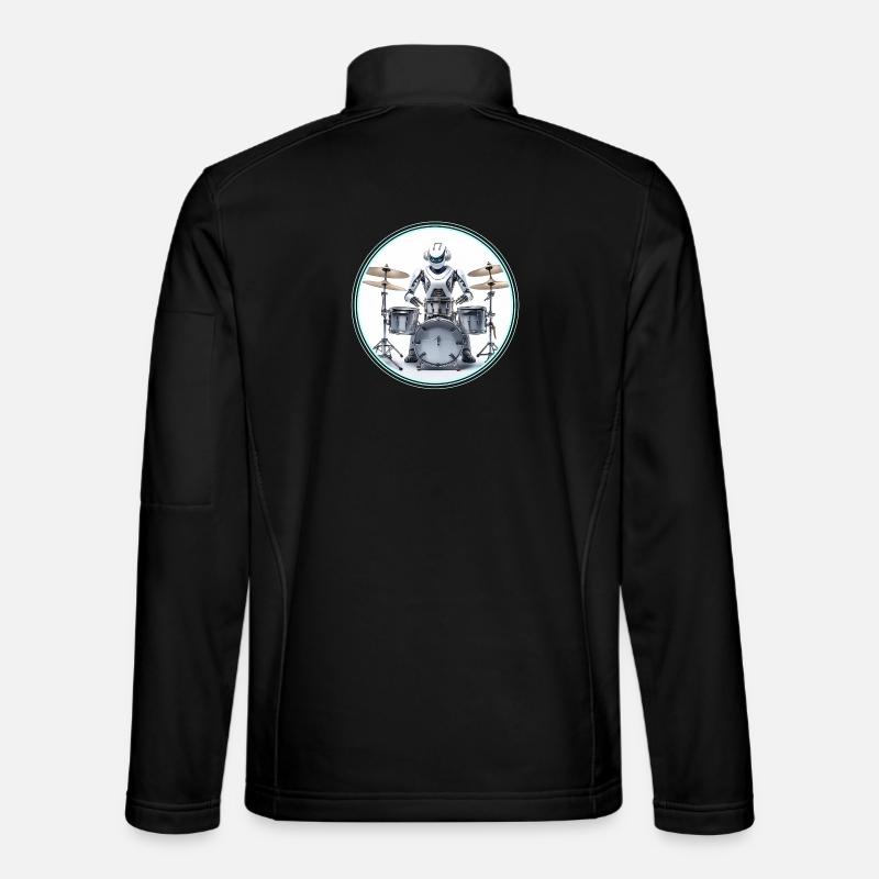Drum Machine Roboter - Unisex Softshelljacke - Schwarz