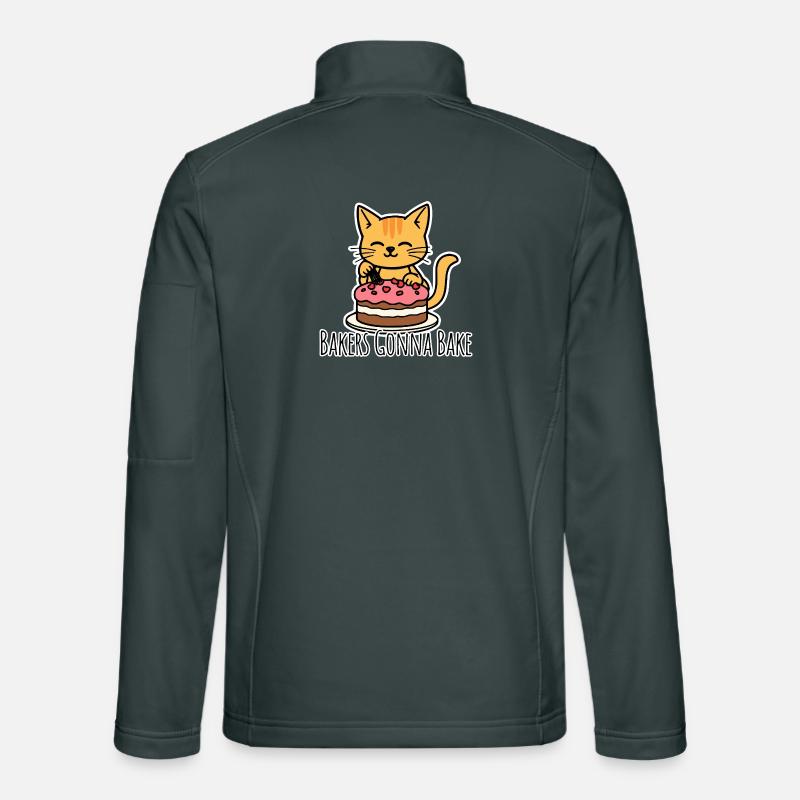 Die niedliche Bäcker Katze backt einen Kuchen! Unisex Softshelljacke