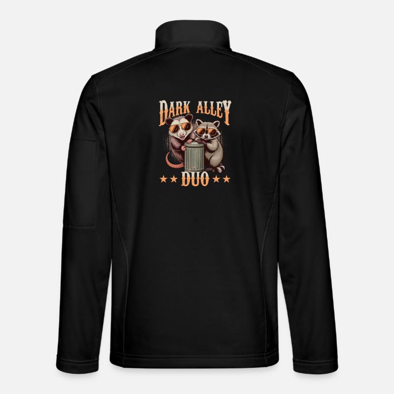 Funny Opossum and Raccoon - Unisex Softshell Jacket - black