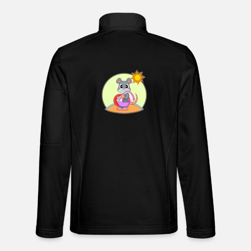 Mouse Swimming Swim Ring Summer - Unisex Softshell Jacket - black