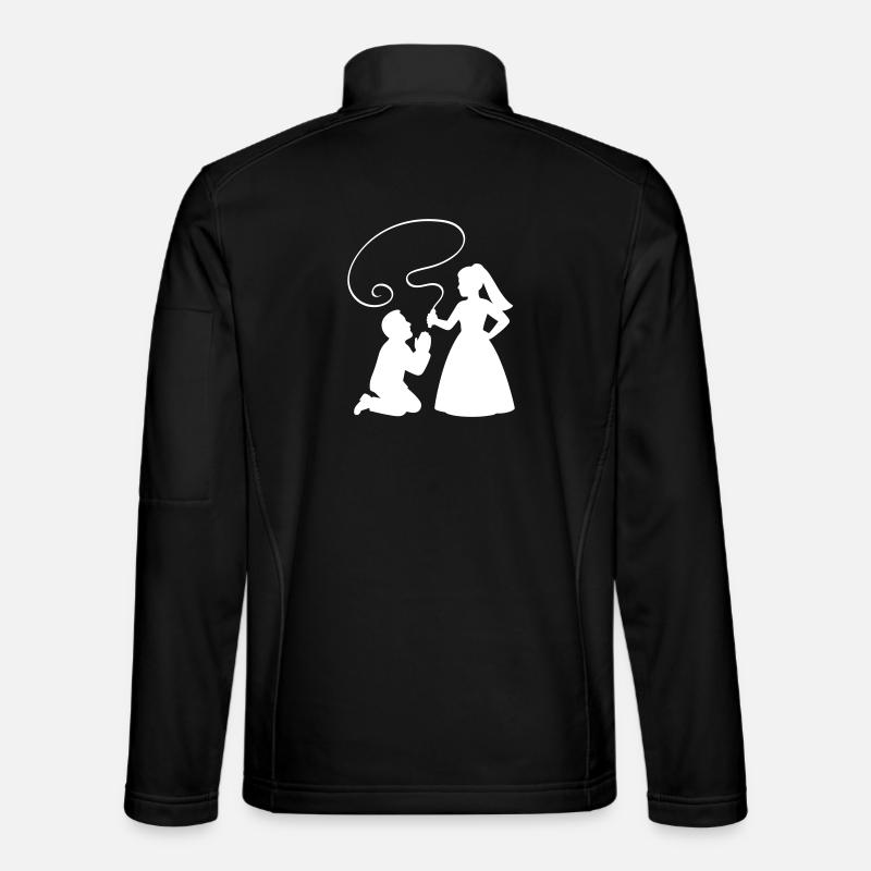 Bride and groom Couple Whip - Unisex Softshell Jacket - black