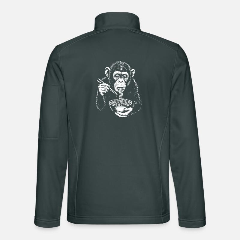 Chimpy Noodle Bowl Illustration Unisex Softshell Jacket