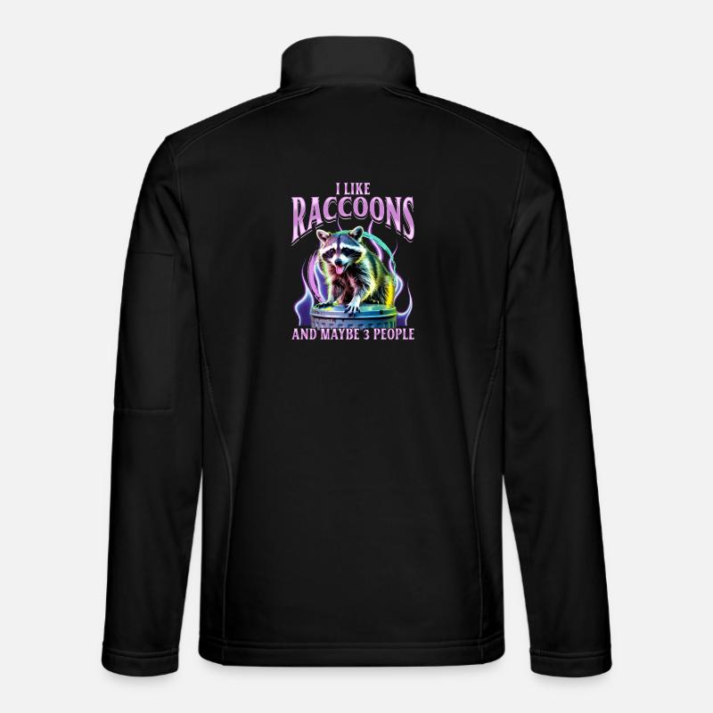 Funny Raccoon - Unisex Softshell Jacket - black