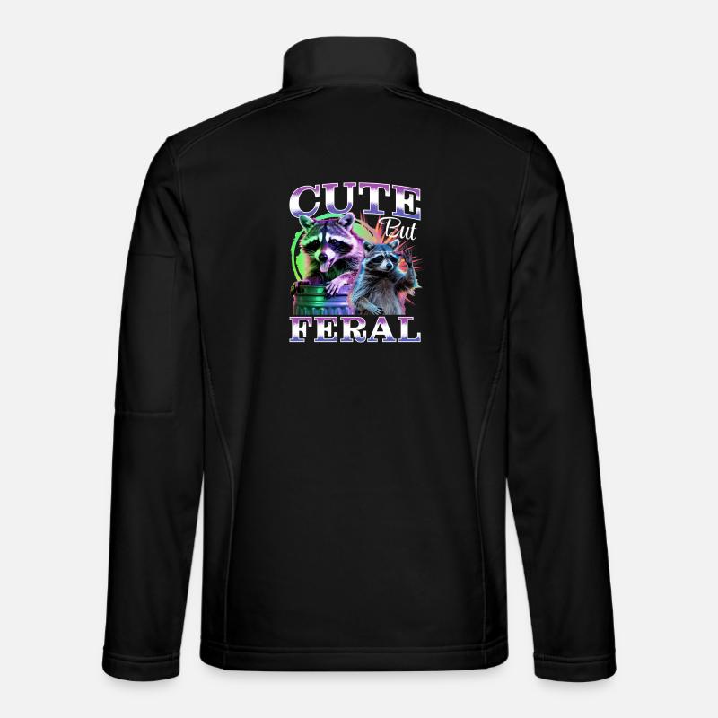 Funny Raccoon - Unisex Softshell Jacket - black