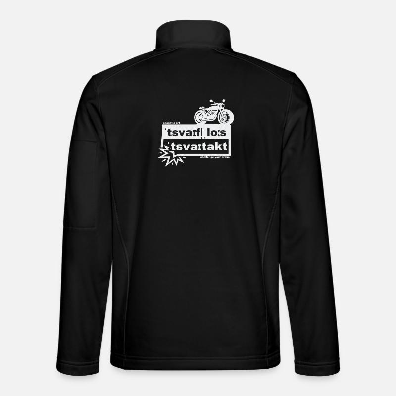 Undoubtedly two-stroke - phonetic art - Unisex Softshell Jacket - black