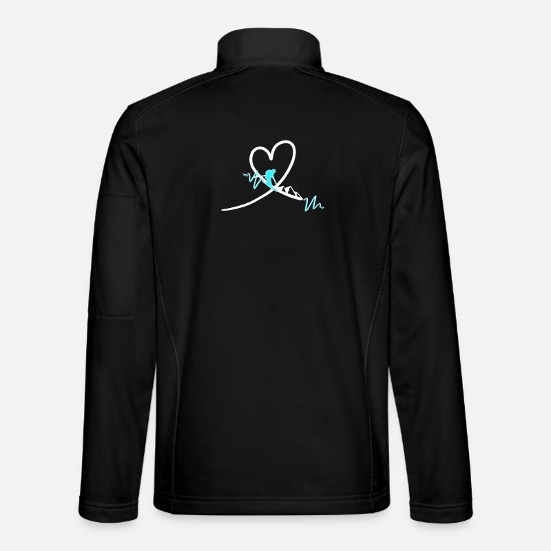 Skier's Heart Heartbeat - Unisex Softshell Jacket - black