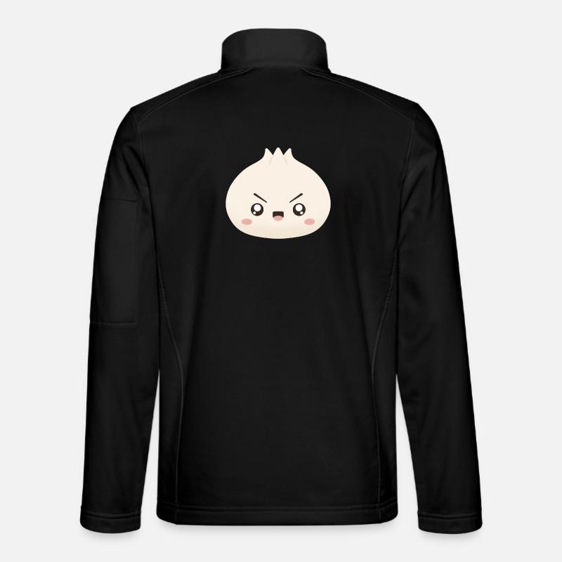 Grumpy Dumpling Cute Mascot - Unisex Softshell Jacket - black