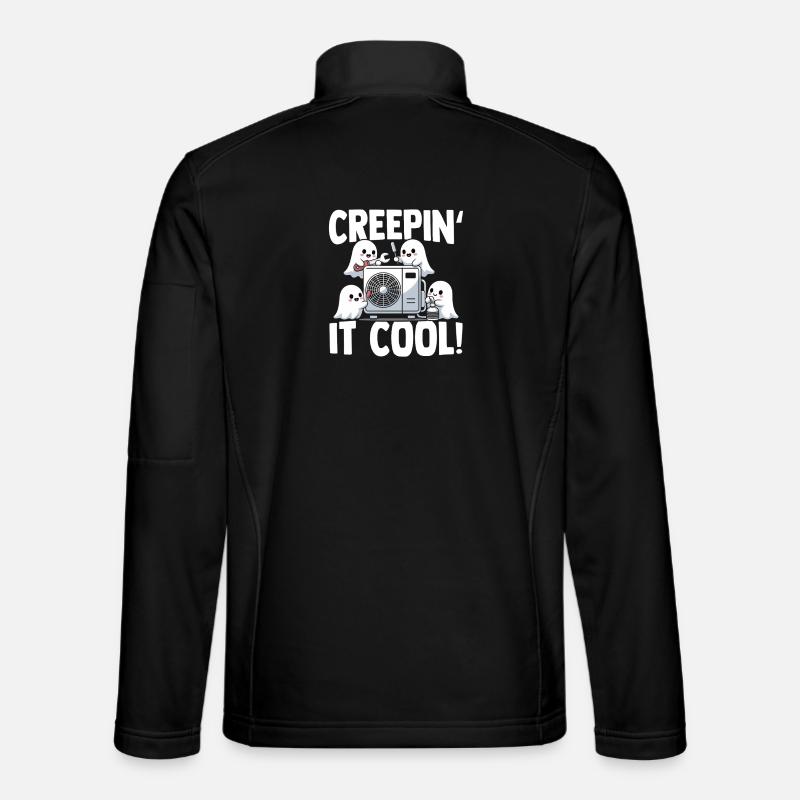 Technicien climatiseur Spooky Ghost CVAC - Veste en tissu softshell Unisexe - noir