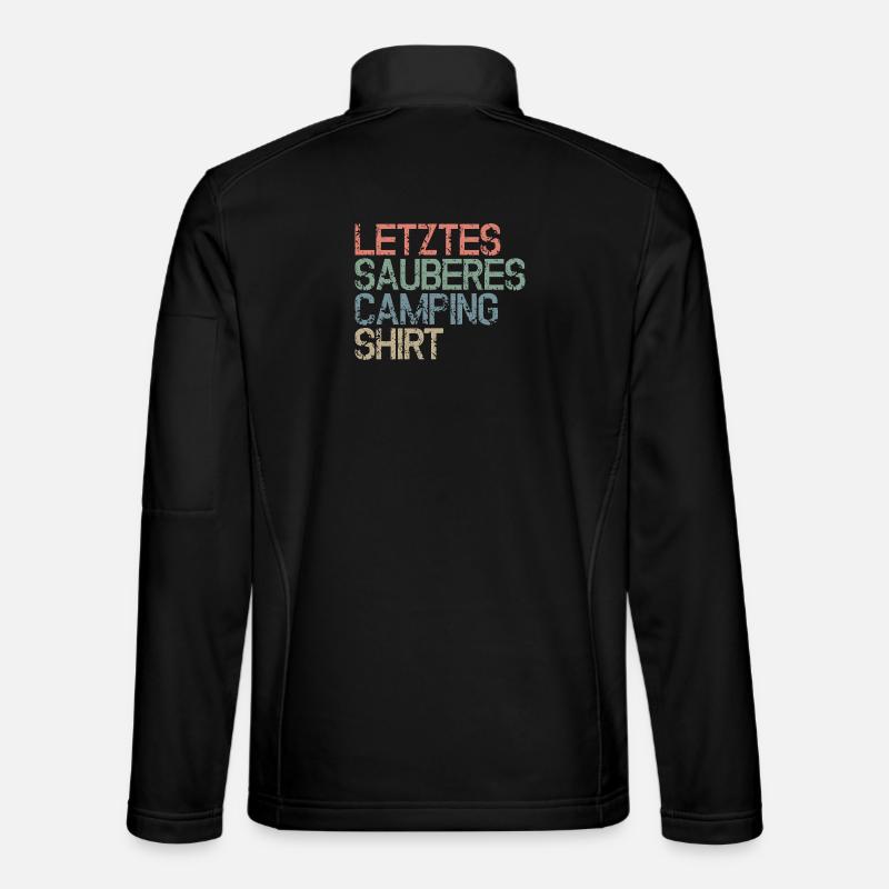 Last Clean Camping Shirt - Funny Sayings - Unisex Softshell Jacket - black