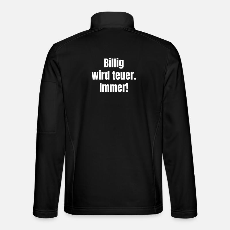 Cheap becomes expensive – contrast statement - Unisex Softshell Jacket - black