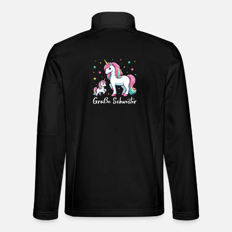 Big Sister Unicorn Lover Older Babe - Unisex Softshell Jacket - black