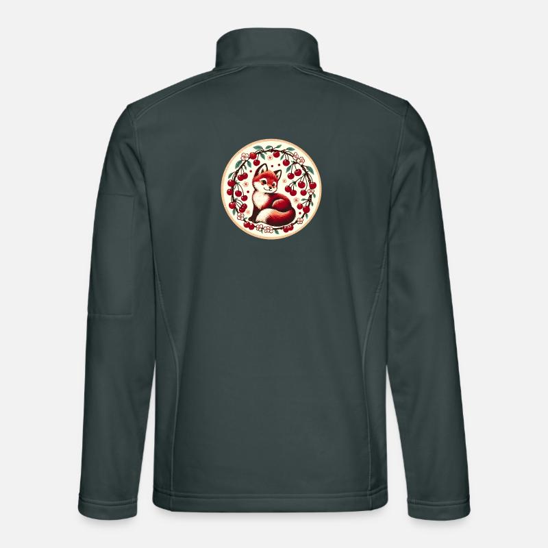 Cherry Ring Fox Vintage Circle Unisex Softshell Jacket