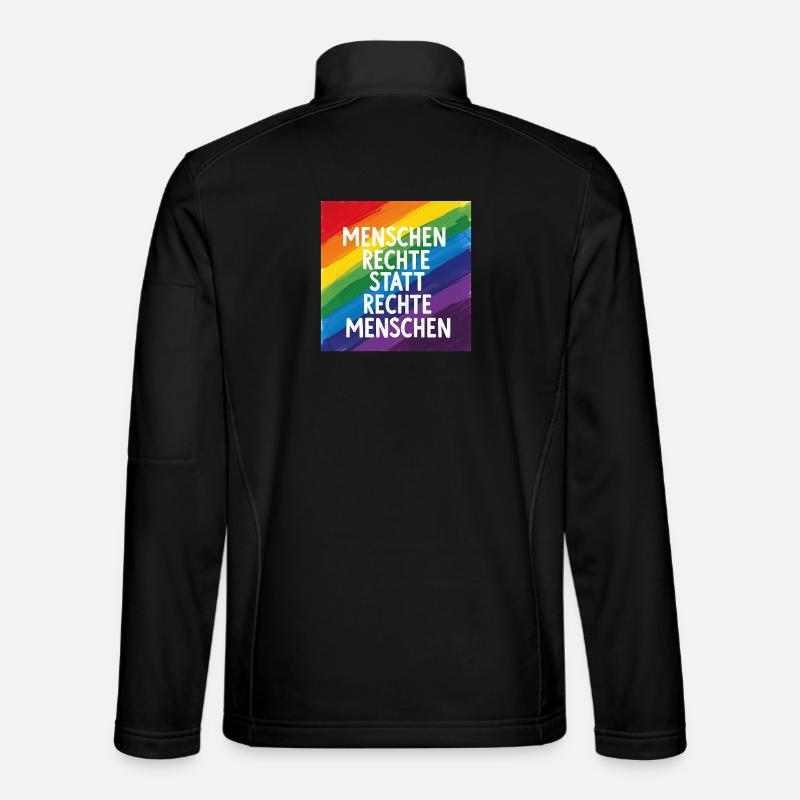 Menschenrechte statt rechte Menschen Regenbogen - Unisex Softshelljacke - Schwarz