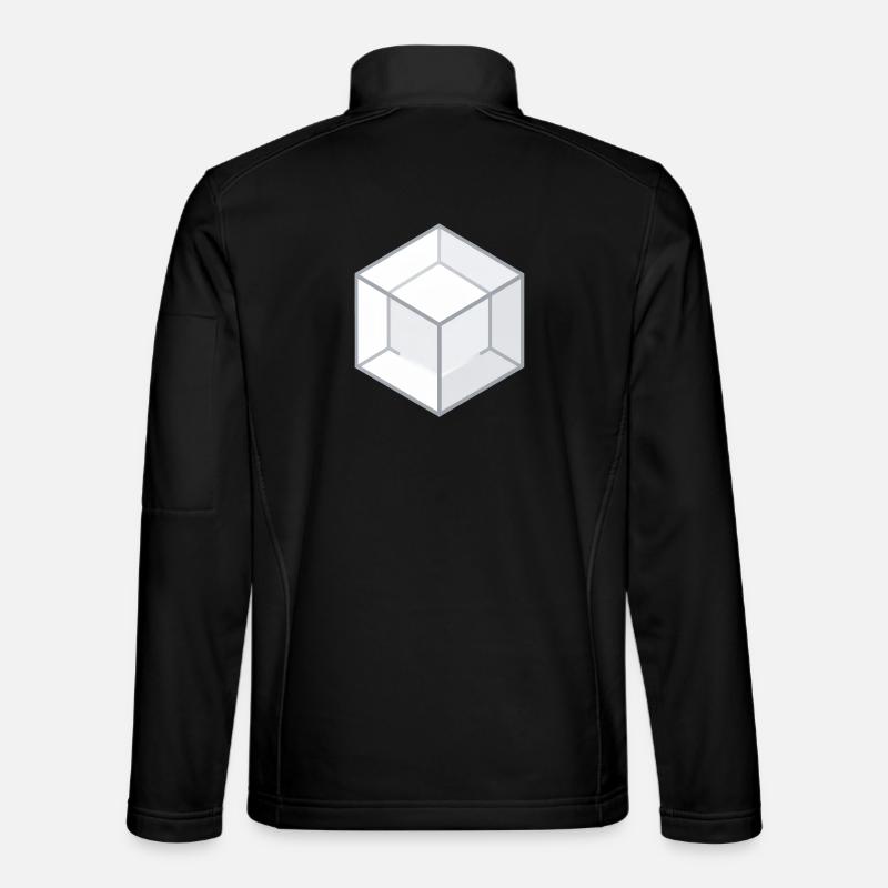 Geometrischer 3D-Würfel Linienstil - Unisex Softshelljacke - Schwarz