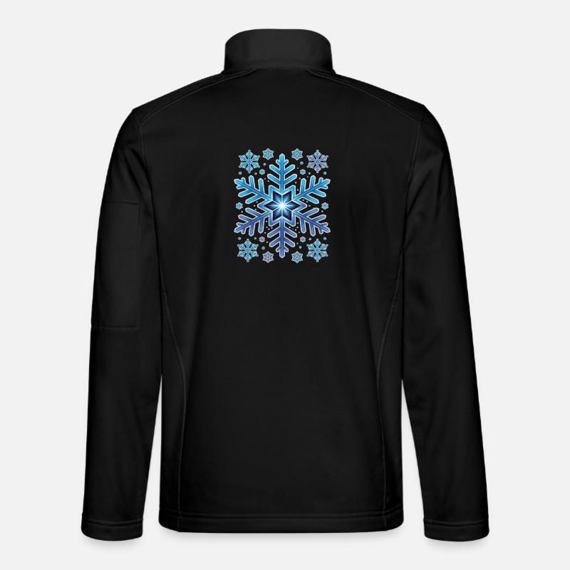 Large Elegant Snowflake Winter - Unisex Softshell Jacket - black