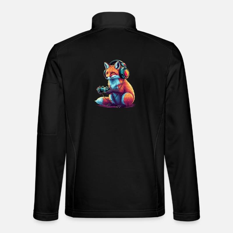 Fuchs Spiele Tier Videospiele Lustiger Fuchs - Unisex Softshelljacke - Schwarz
