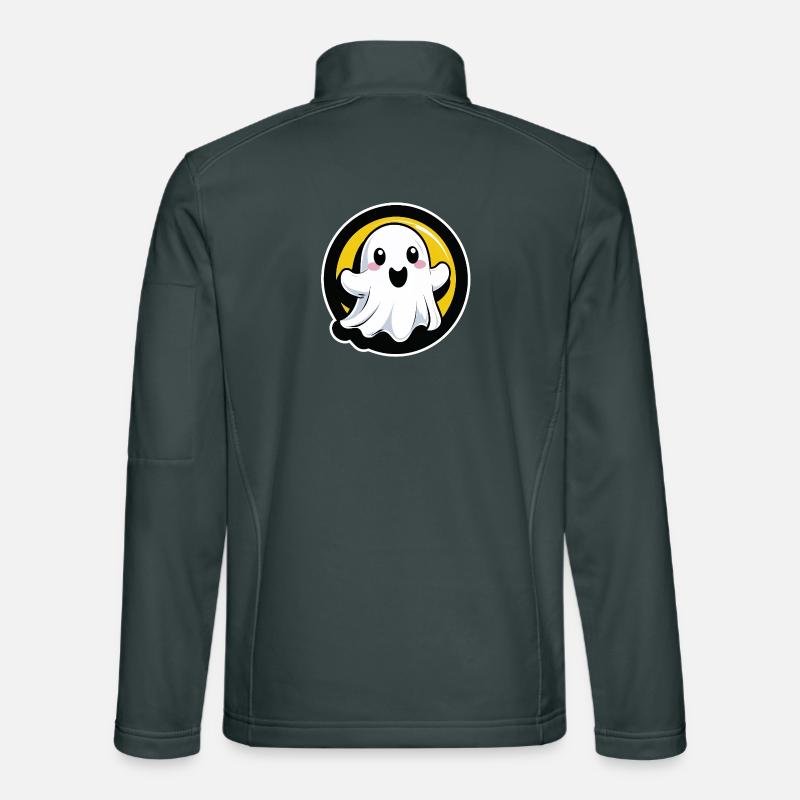 Kawaii ghost in a circle Unisex Softshell Jacket