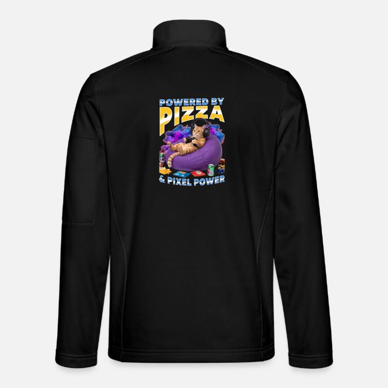 Funny Gaming Gamer Cat - Unisex Softshell Jacket - black