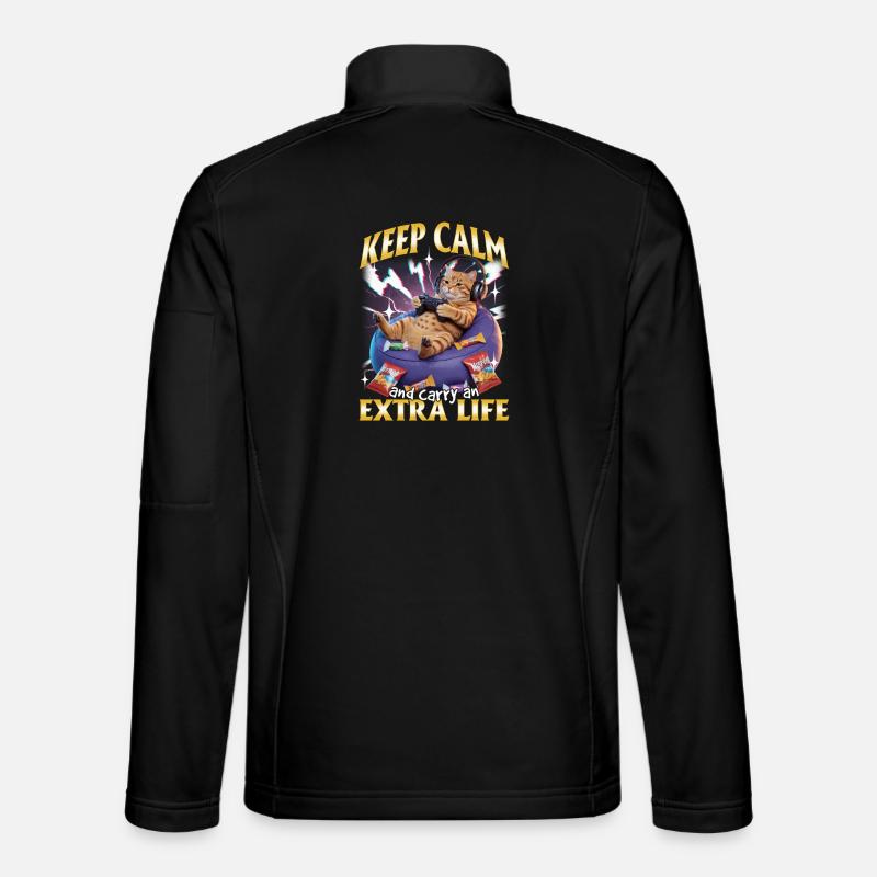 Funny Gaming Gamer Cat - Unisex Softshelljacke - Schwarz