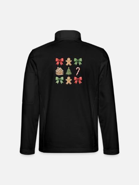 Winter-Verspielte Weihnachtsmotive Parade - Unisex Softshelljacke - Schwarz - Hinten