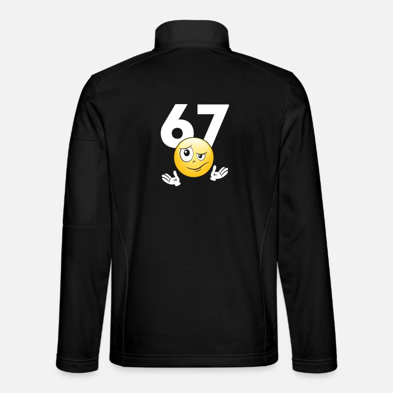 Numer 67 z emotikonem - Unisex Softshell Jacket - black