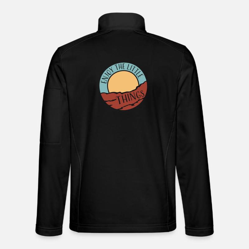 Enjoy The Little Things Gratitude Mindfulness - Unisex Softshell Jacket - black