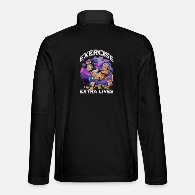 Funny Gaming Gamer Cat - Unisex Softshelljacke - Schwarz