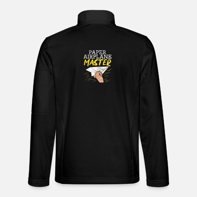 Funny Paper Airplane Master Graphic - Unisex Softshell Jacket - black