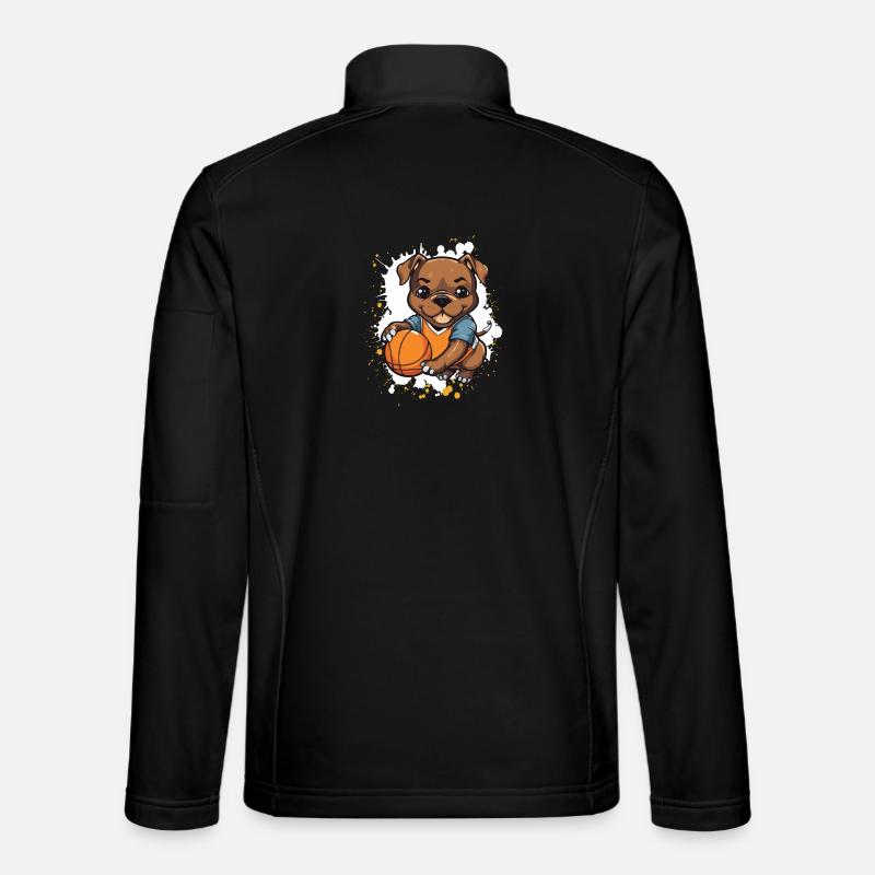 Basketball dog in comic style - Unisex Softshell Jacket - black