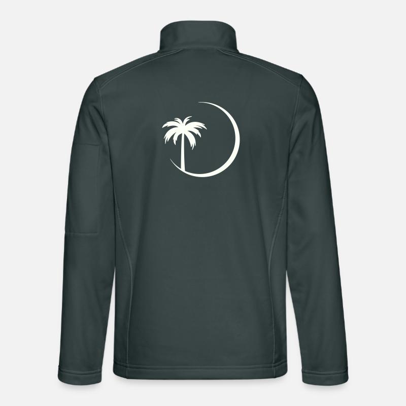 Silhouette du cercle de palmiers Veste en tissu softshell Unisexe
