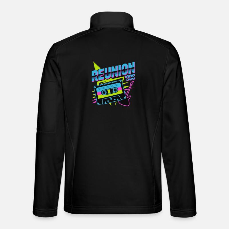 Retro Reunion ’80s Neon Cassette - Unisex Softshell Jacket - black