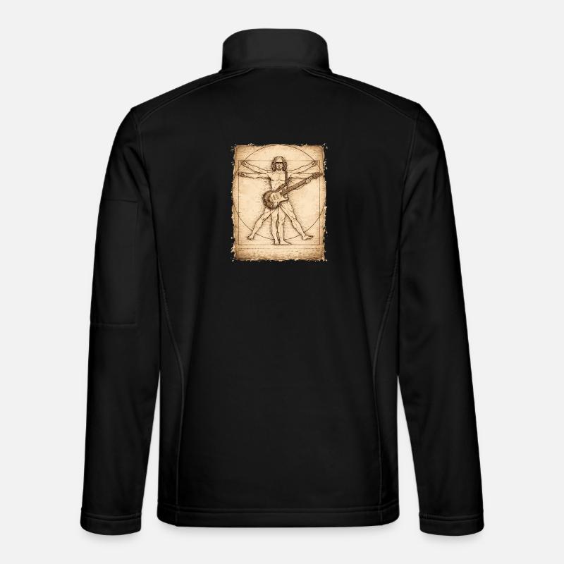 Conception du guitariste rockeur Vitruvian - Veste en tissu softshell Unisexe - noir