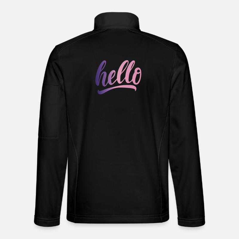 Hello greeting cheerful gradient writing - Unisex Softshell Jacket - black