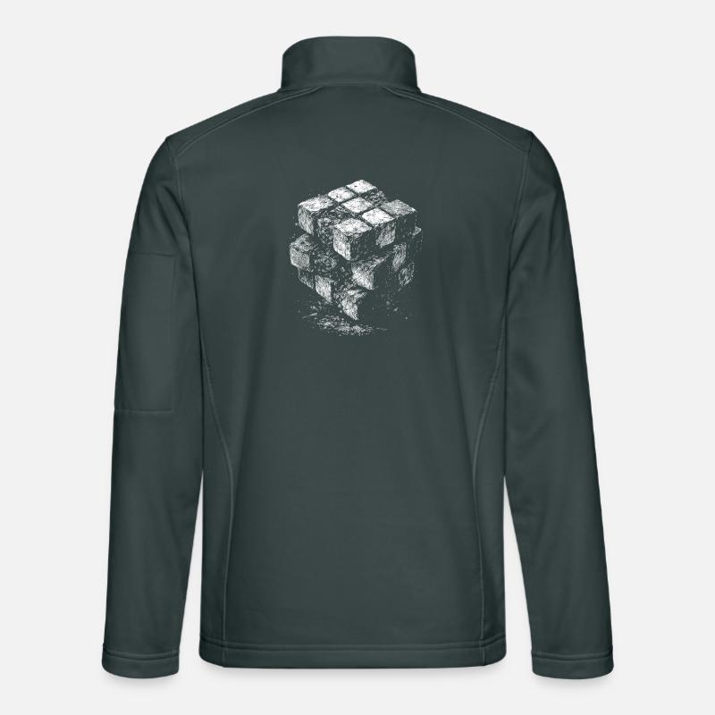Géométrie du cube de briques Veste en tissu softshell Unisexe