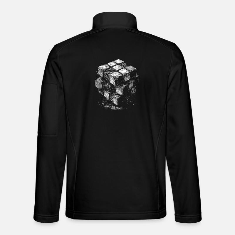Brick Cube Geometry - Unisex Softshell Jacket - black