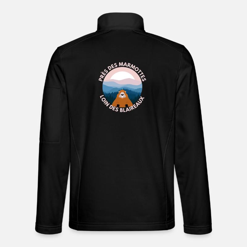 Pastel Mountain Marmot - Unisex Softshell Jacket - black