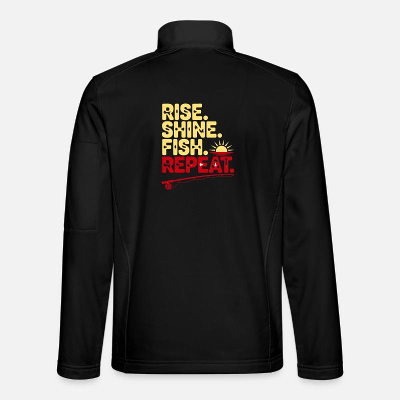 Rise Shine Fish Repeat - Unisex Softshell Jacket - black