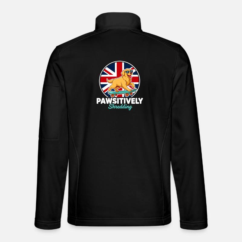 Pawsitively Shredding UK Dog Skateboarder - Unisex Softshelljacke - Schwarz