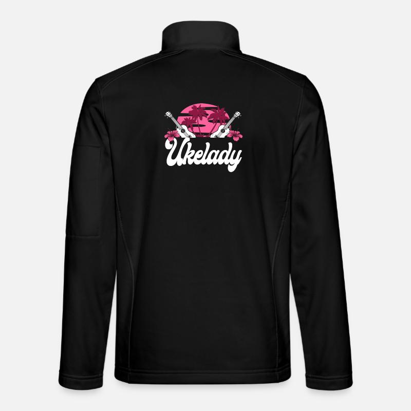 Ukulélé hawaïen Uke Ukelady - Veste en tissu softshell Unisexe - noir