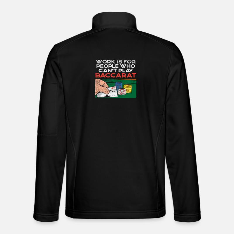 Baccarat Player Casino Gambling Design - Unisex Softshell Jacket - black