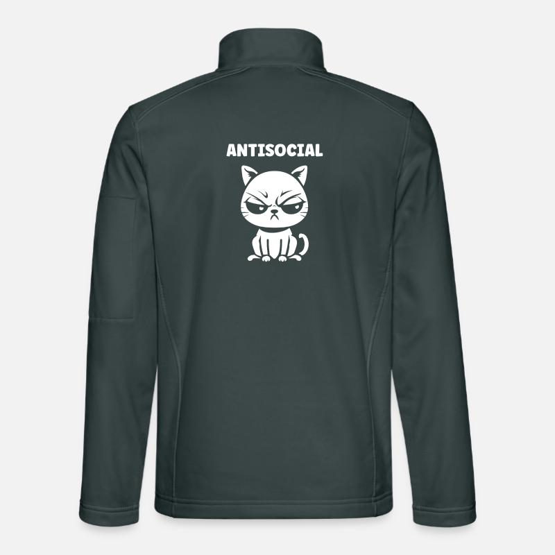 Chat antisocial noir blanc Veste en tissu softshell Unisexe