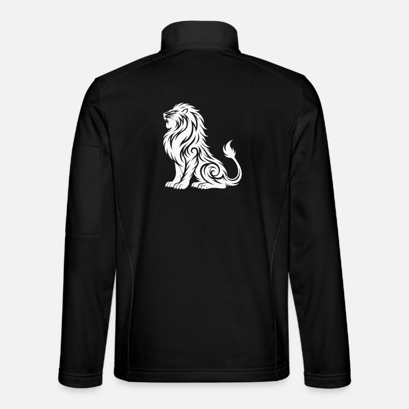 Tribal Lion Silhouette - Unisex Softshell Jacket - black