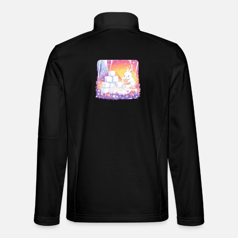 Kaninchen im Zuckerwald - Unisex Softshelljacke - Schwarz
