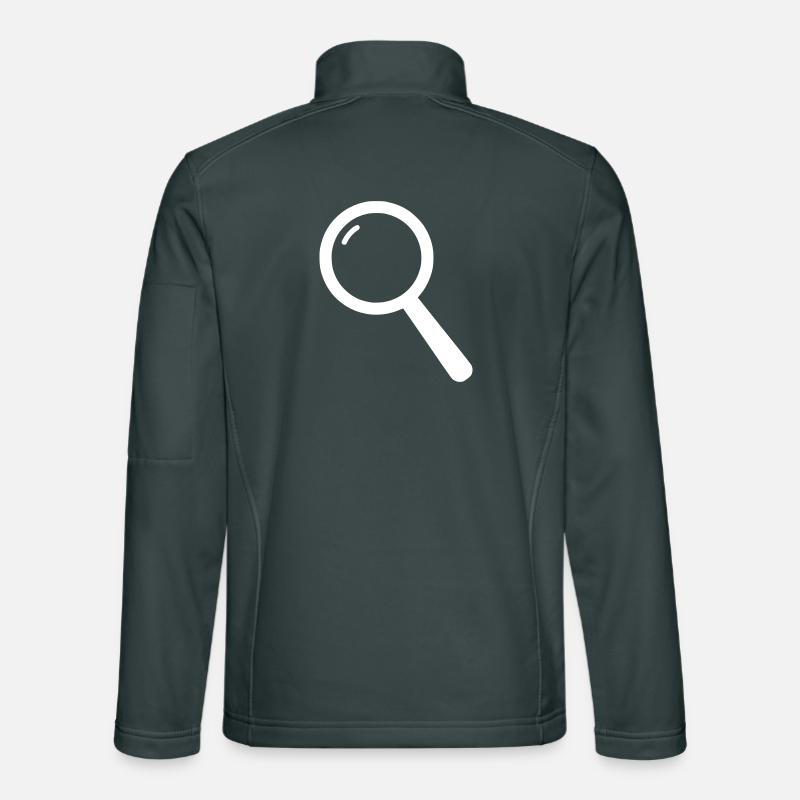 Magnifying Glass Icon Search Minimalist Vector Unisex Softshell Jacket