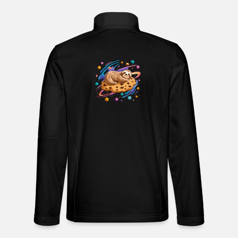 Space Sloth on Cookie - Unisex Softshell Jacket - black