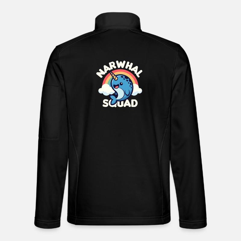 Niedliche Narwal-Truppe - Unisex Softshelljacke - Schwarz